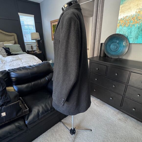 Calvin Klein Men’s 46R Charcoal Gray Wool-Blend Overcoat Classic - Picture 11 of 15